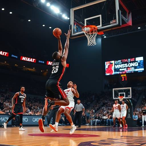 Capturing dynamic action shots at a Miami Heat basketball game.