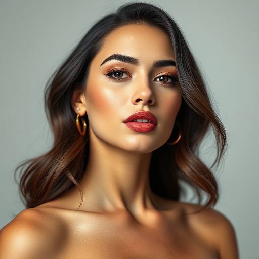 Elegant portrait of a woman in a Miami studio setting.