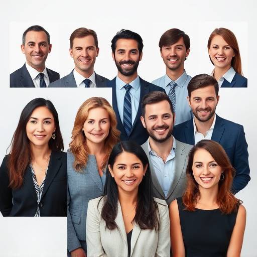 Professional corporate headshots of a diverse team.